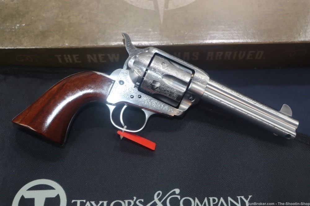 Taylors & Company 1873 Cattleman Deluxe Scroll ENGRAVED Revolver 45LC 4.75"-img-7