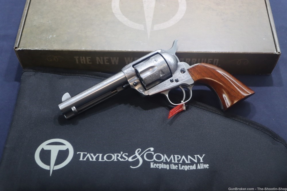 Taylors & Company 1873 Cattleman Deluxe Scroll ENGRAVED Revolver 45LC 4.75"-img-0