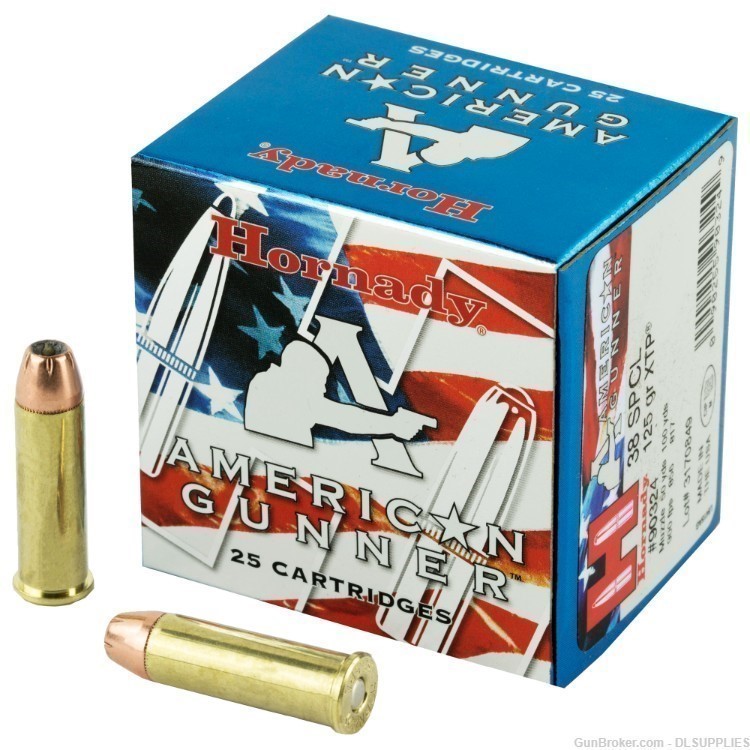 HORNADY AMERICAN GUNNER .38 SPECIAL 125 GRAIN XTP HOLLOW POINT 20 RND BOX-img-0