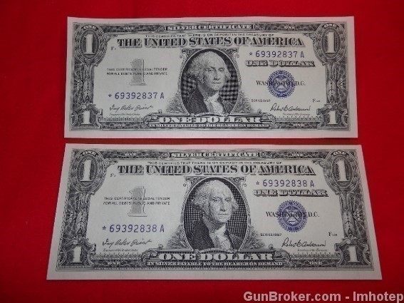 Silver Certificate 1957 Consecutive Uncirculated Bitcoin-img-0