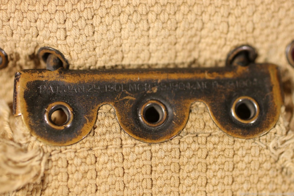 US M1903 Webbed Cartridge Belt Eagle Snaps Puckered Pockets-img-8