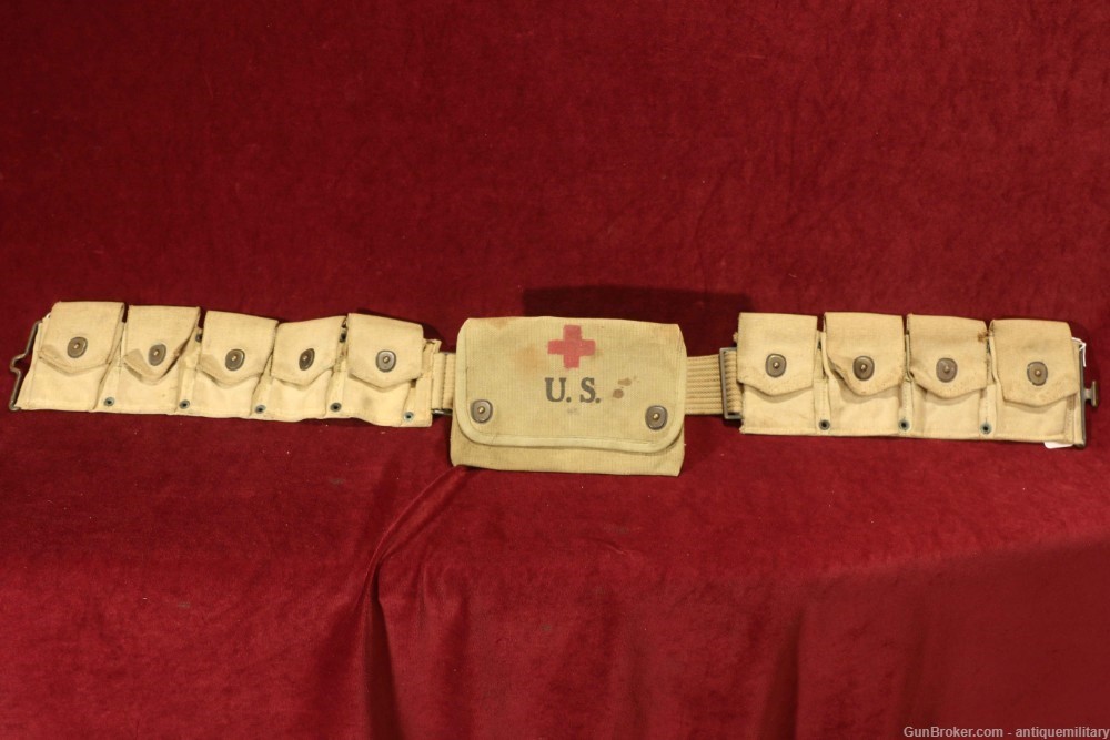 US M1918 Mounted Belt - 9 Pocket with First Aid Pouch-img-0