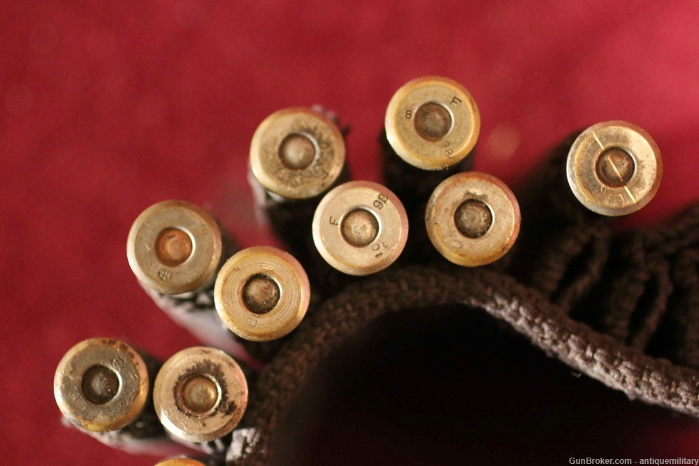 US Blue Mills Belt .30-40 & .38 LC rounds with live rounds - Span Am War-img-16