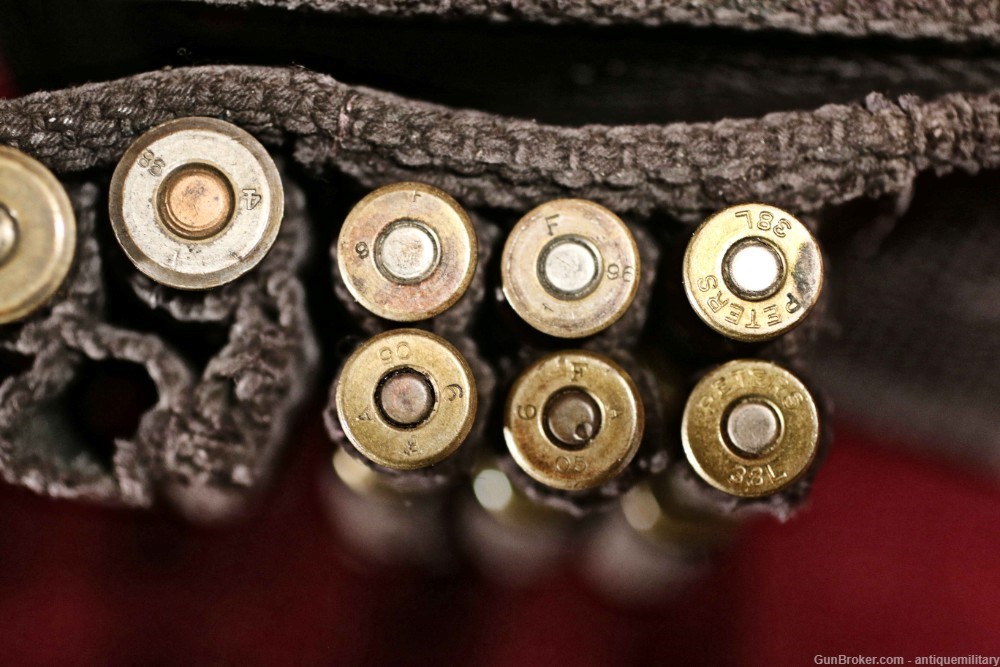 US Blue Mills Belt .30-40 & .38 LC rounds with live rounds - Span Am War-img-13