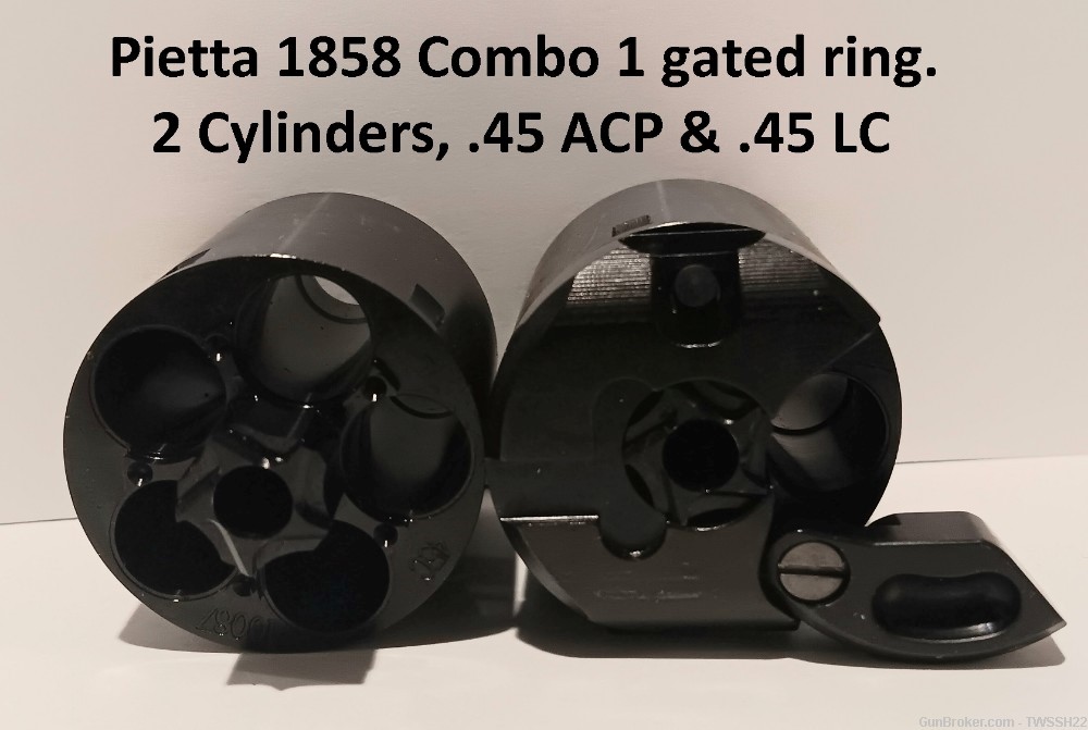Pietta 1858 Combo, 1 Gated Ring, 2 Cylinders, .a 45 ACP and a .45 LC-img-0