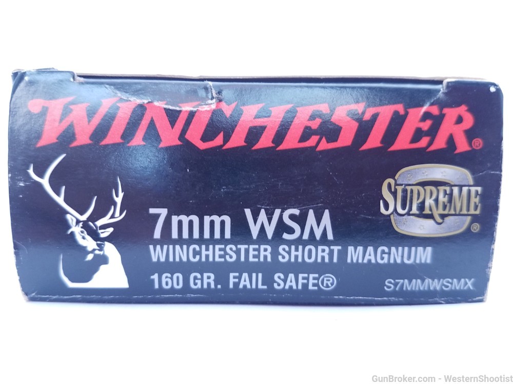20 rnds 7mm WSM Winchester Short Magnum -Supreme 160gr Fail Safe- No CC fee-img-4