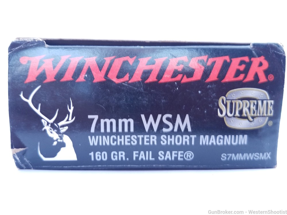 20 rnds 7mm WSM Winchester Short Magnum -Supreme 160gr Fail Safe- No CC fee-img-1
