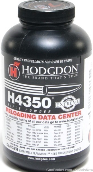 Hodgdon H4350 Smokeless Powder 1 lbs  H 4350 H4350 Hodgdon H 4350-img-0