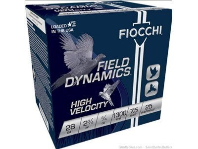 Fiocchi 28ga. 2.75? 1300fps. 3/4oz. #7.5 Lead Shot - 25 Rounds