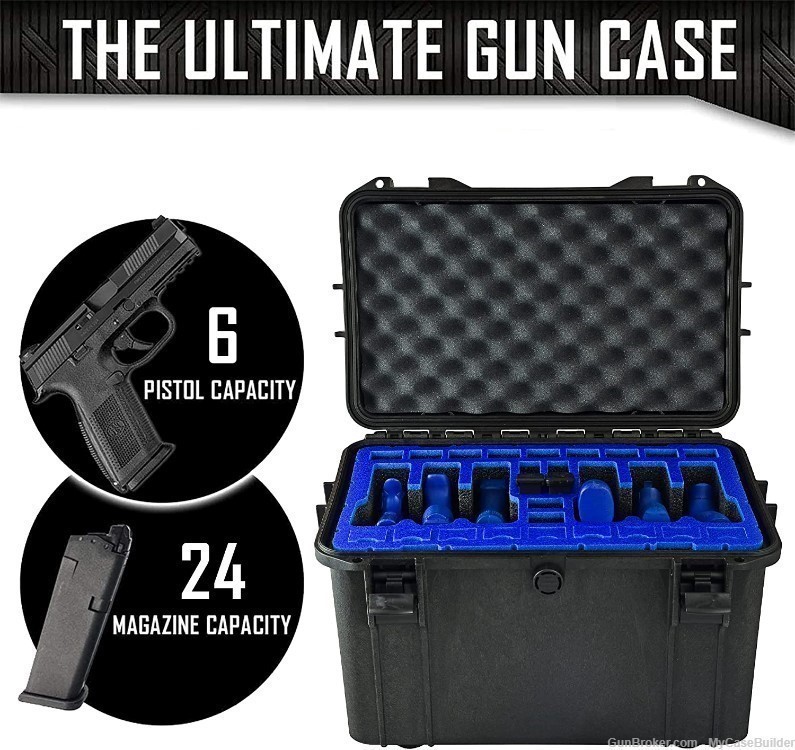 6 Pistol 24 Magazine DORO D1509-10 Heavy Duty Case w/ Blue TopGuard-img-3
