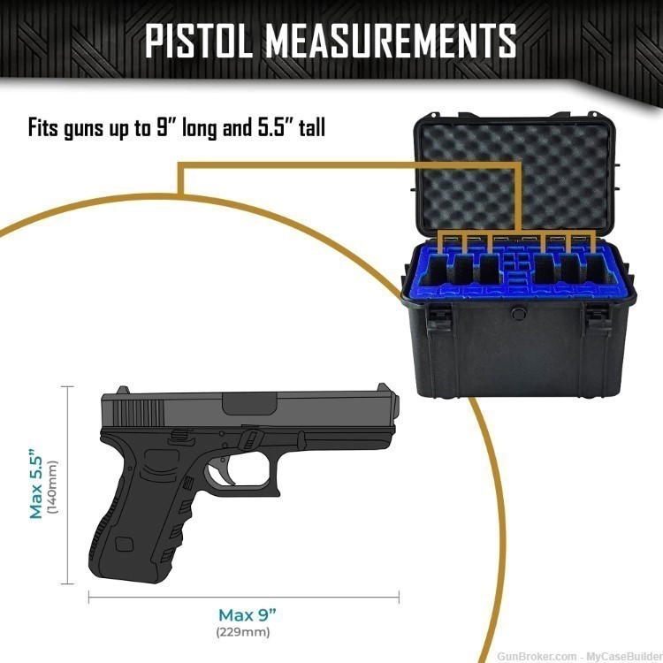 6 Pistol 24 Magazine DORO D1509-10 Heavy Duty Case w/ Blue TopGuard-img-7