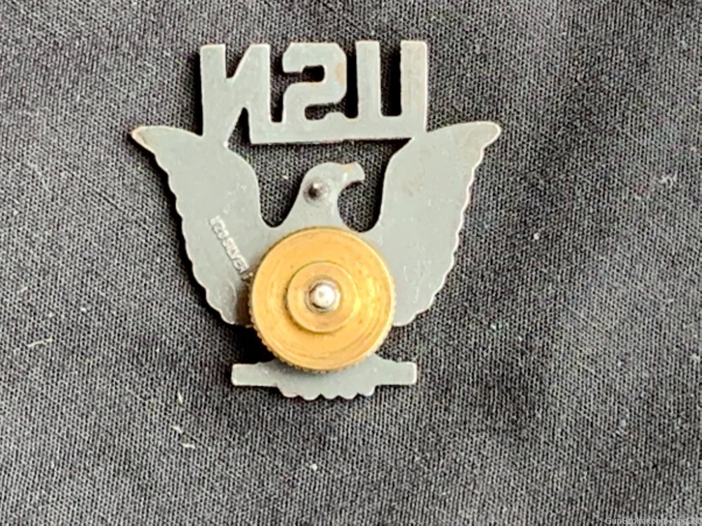 WWII US NAVY OFFICER INSIGNIA HAT CAP BADGE PINS-img-6