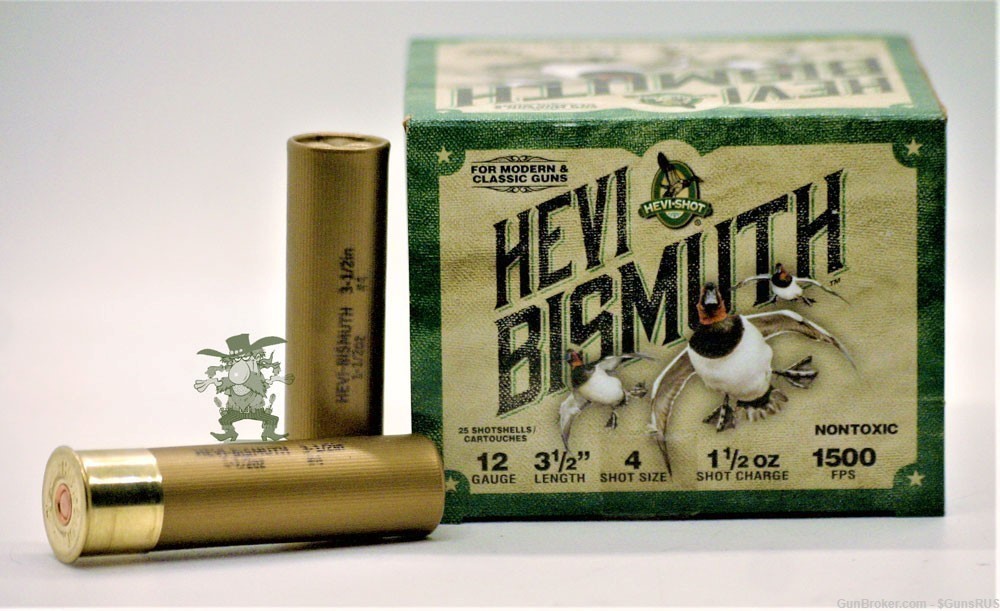 HEVI BISMUTH 12 GA 3½" SHELL No.4 SHOT 1½oz Shot Charge 1500 FPS 25 Rounds-img-2