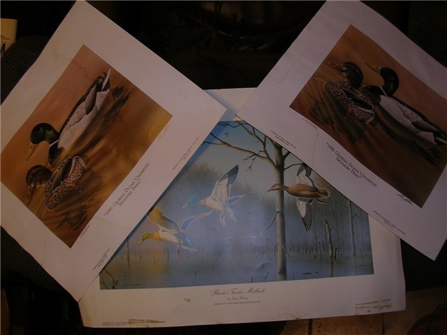 3 Ducks Unlimited Prints, two 1986 & one 1993-img-0