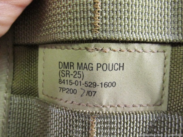 SR-25 MARKED MILITARY ISSUE DUAL MAG POUCH .308 DMR AR10 / M14 MOLLE GWOT -img-4