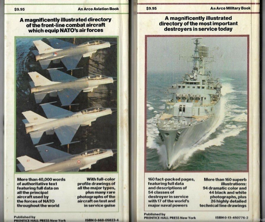 Two Prentice Hall ARCO Illustrative Guides Modern Destroyers, NATO Fighters-img-1