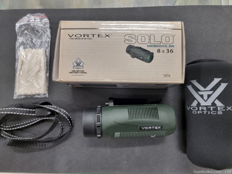 Vortex Solo 8x36 Monocular, Fully Multi-Coated Lens w/ Metal Utility Clip -img-0