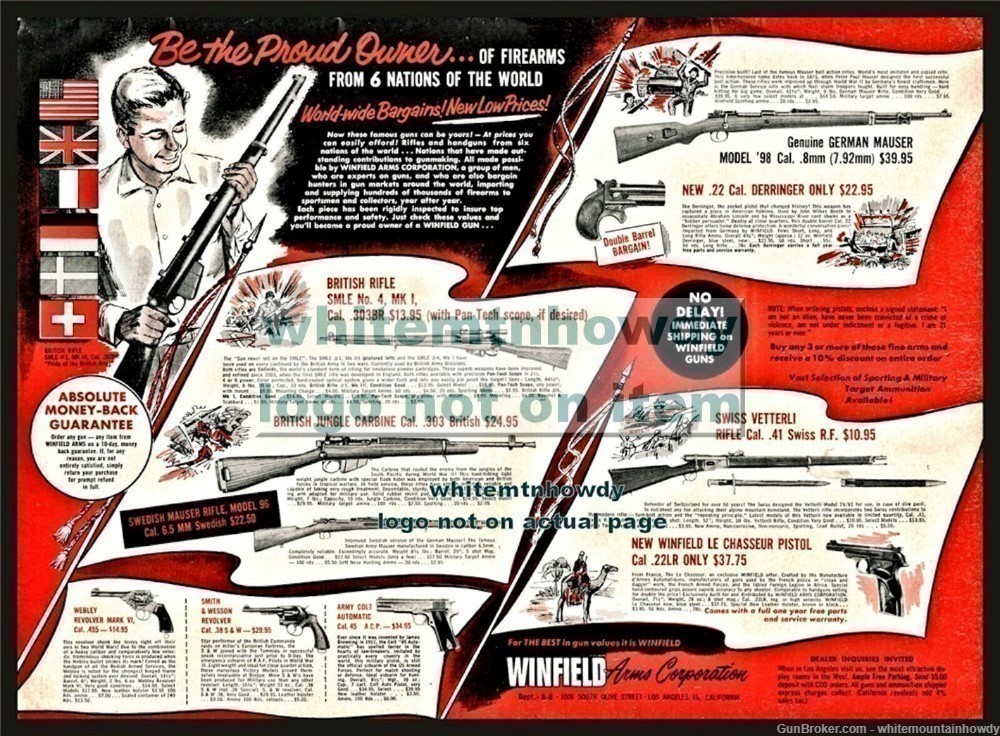 1958 GERMAN MAUSER British Jungle Carbine, Swiss Vetterli Winfield Arms AD-img-0