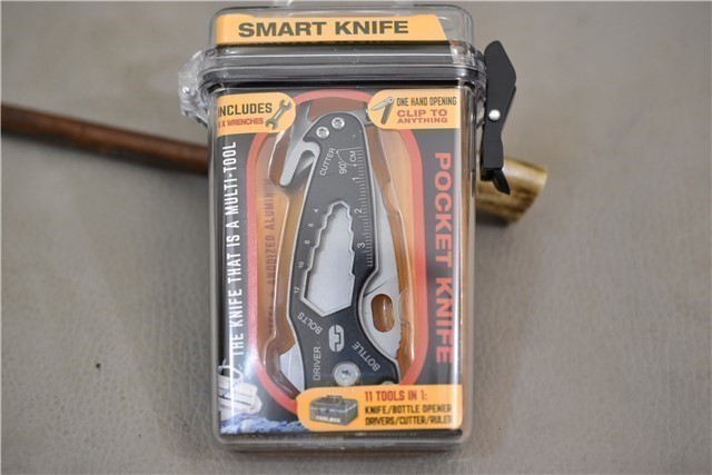 TRUE UTILITY SMART KNIFE MULTI TOOL 5 WRENCHES DRIVER OPENER CUTTER RULER-img-0