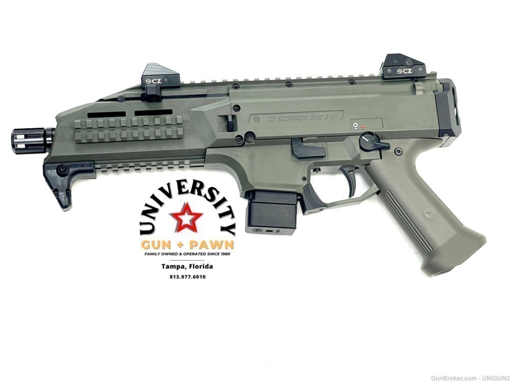 CZ-USA CZ Scorpion EVO 3 S1 Pistol 9mm OD Green 806703013558 01355-img-4