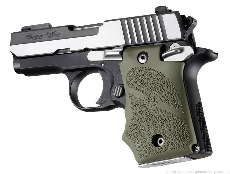 Hogue SIG SAUER P938 (Ambi-Safety) Grip with Finger Grooves OD Green 98081-img-1