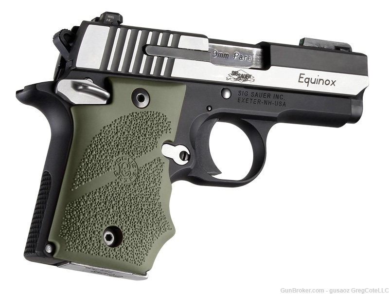 Hogue SIG SAUER P938 (Ambi-Safety) Grip with Finger Grooves OD Green 98081-img-2