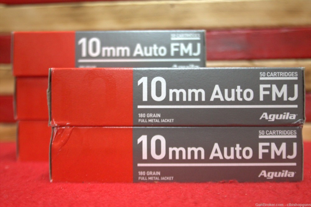Aguila 10MM Auto FMJ 180 Grain 250 rounds 5 boxes-img-0