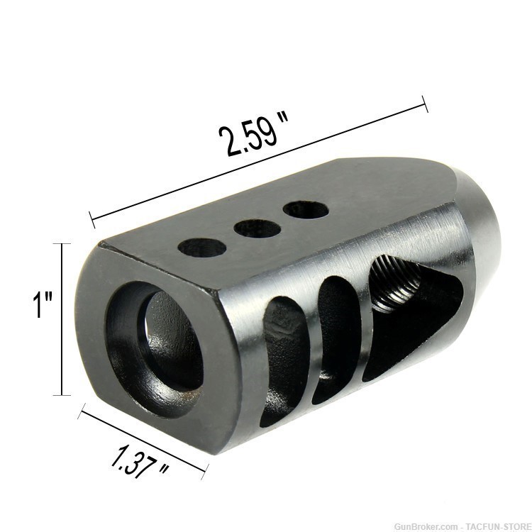 TACFUN Carbon Steel 49/64x20 TPI Competition Muzzle Brake for .50 Beowulf-img-1
