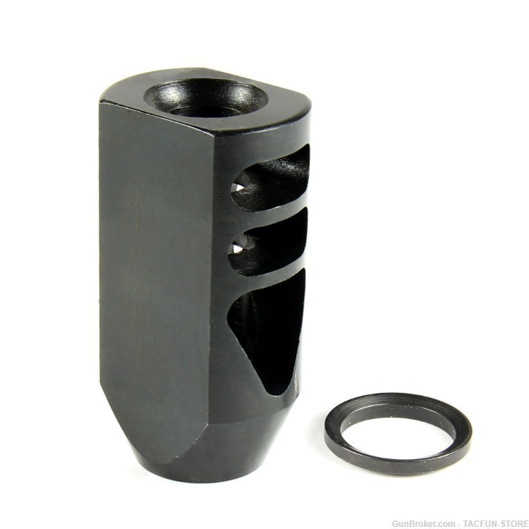 TACFUN Carbon Steel 49/64x20 TPI Competition Muzzle Brake for .50 Beowulf-img-2
