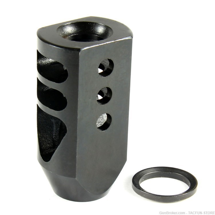 TACFUN Carbon Steel 49/64x20 TPI Competition Muzzle Brake for .50 Beowulf-img-5