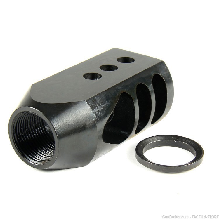 TACFUN Carbon Steel 49/64x20 TPI Competition Muzzle Brake for .50 Beowulf-img-3