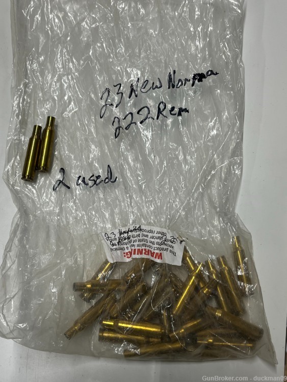 Norma 222 Rem Factory Brass NEW 23pcs-img-0