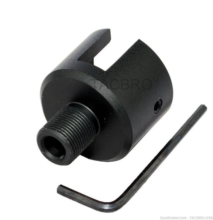TACBRO Black Ruger .22 Mark 1,2,3 Bull Barrel 1/2"x28 Muzzle Brake Adapter-img-0