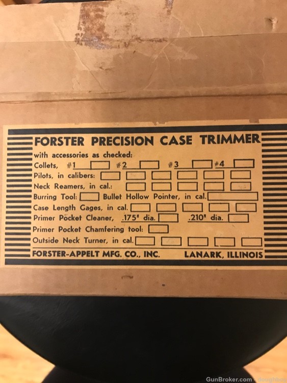Forster Vintage Case Trimmer 2 Collets 4 Pilots-img-8
