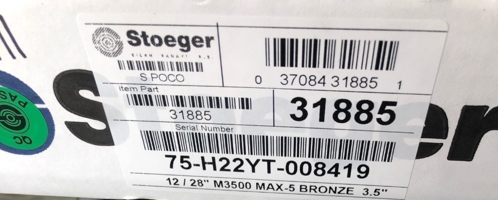 Stoeger M3500 12ga 28"BL Max-5/Bronze 3.5" Chamber -img-4