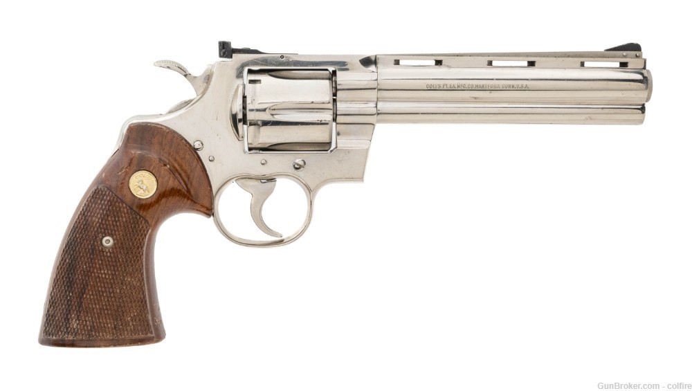 1973 Nickel Finish Colt Python .357 Magnum (C18518) ATX-img-1