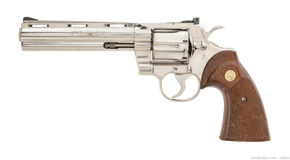 1973 Nickel Finish Colt Python .357 Magnum (C18518) ATX-img-0