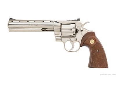 1973 Nickel Finish Colt Python .357 Magnum (C18518) ATX