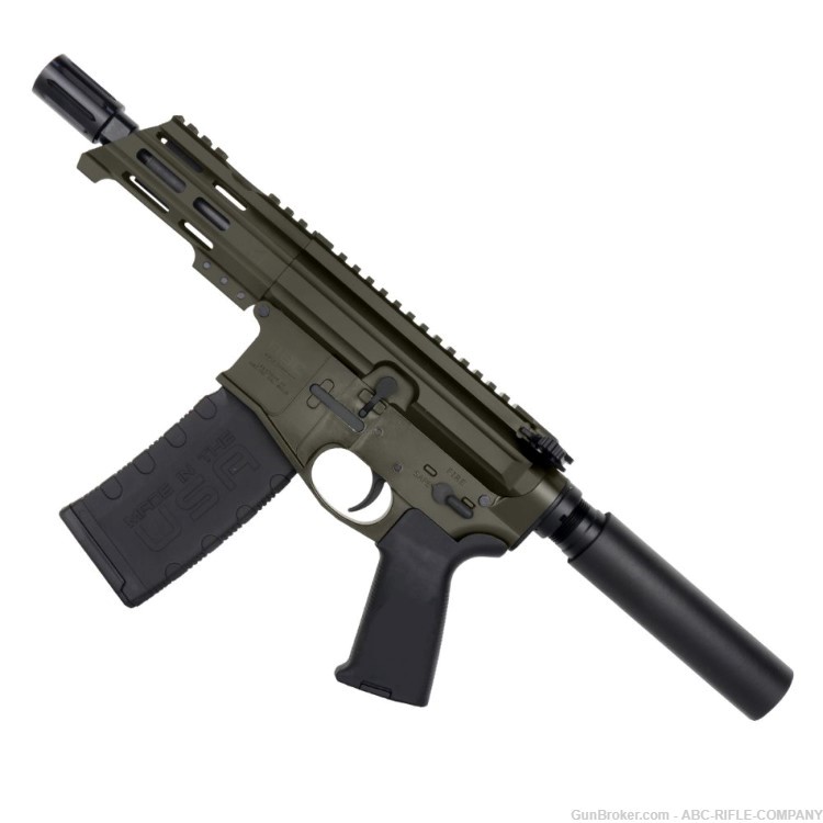 AR15 Micro 556 NATO Billet Pistol 5" Barrel Custom M-Lok Handguard - ODG-img-1