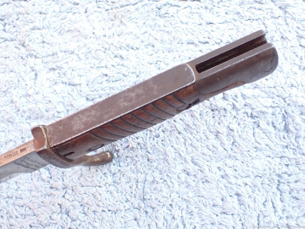 IMPERIAL GERMAN WWI BUTCHER SAW BACK BLADE BAYONET WITH SCABBARD DATED 1916-img-7