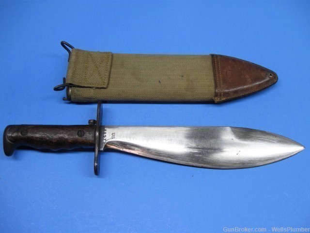 US SPRINGFIELD ARMORY MODEL 1910 BOLO WITH ORIGINAL SCABBARD DATED 1912-img-1