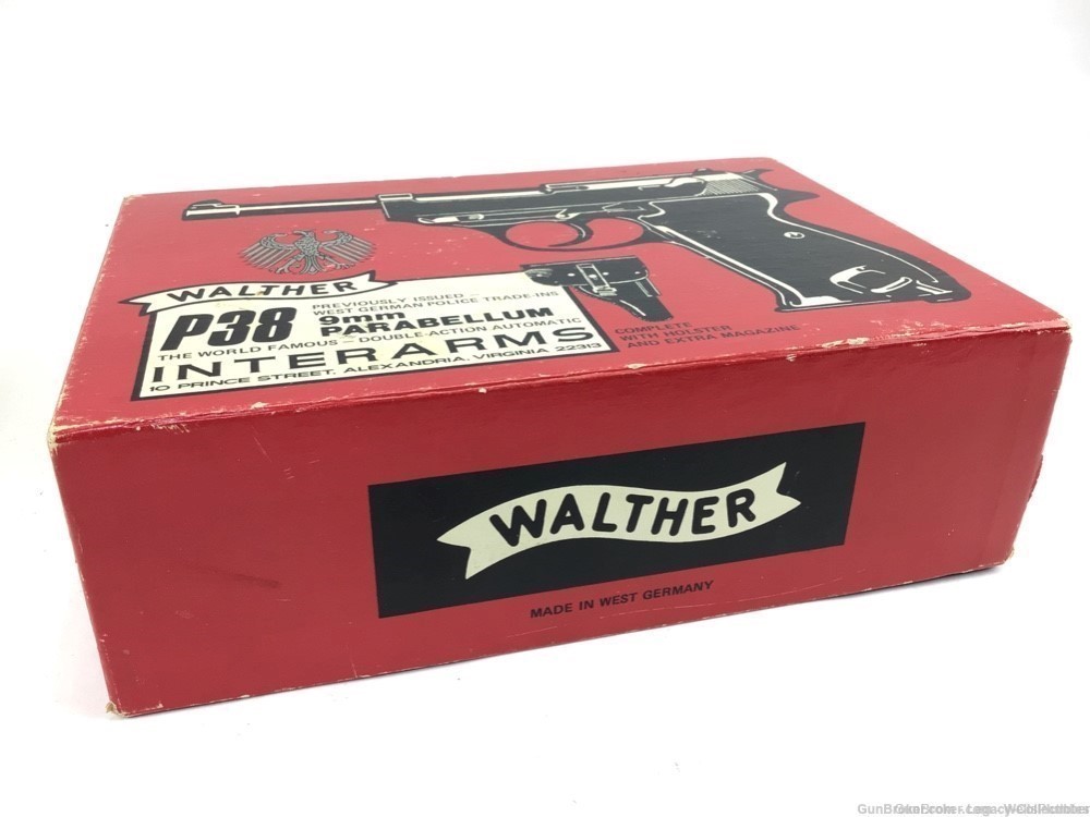 WALTHER P38 FACTORY BOX & PAPERWORK POST WAR 9MM INTERARMS (NICE)-img-4