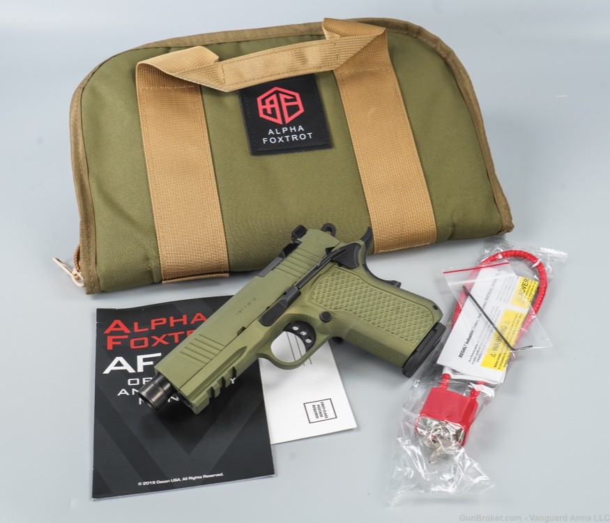 Alpha Foxtrot S15 OD Green 15RD 9mm Semi-Auto Pistol! Everyday Carry! -img-0