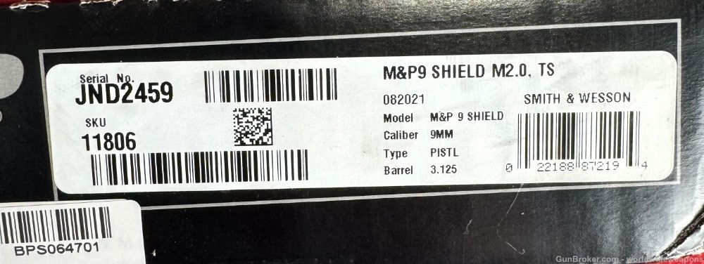 S&W M&P9 Shield M2.0 TS 9mm 3.1” Thumb Safety NICE FREE SHIP NO CC FEES.   -img-6