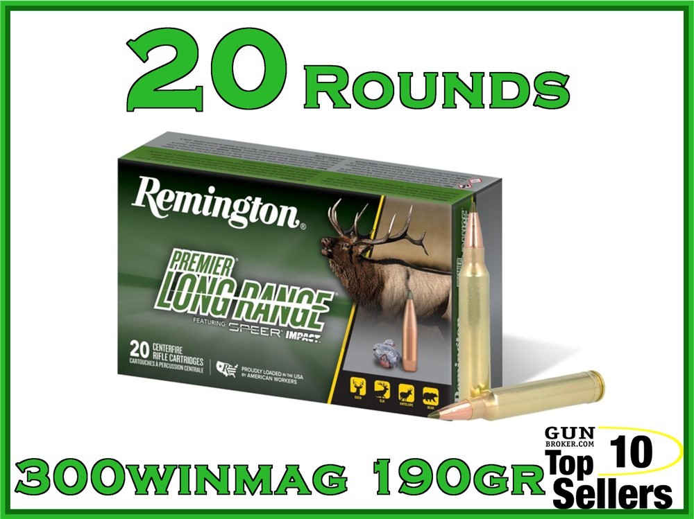 Remington Premier Long Range 300 Win Mag 190 GR Speer Impact R21346 20CT-img-0