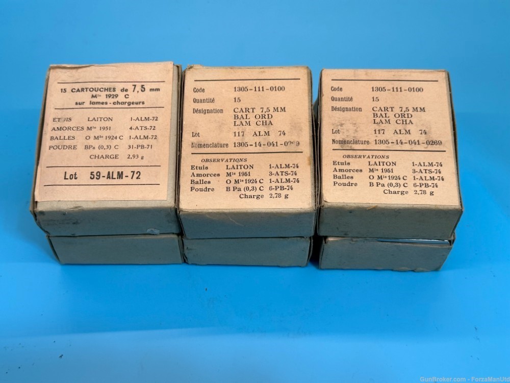 7.5 French - Various Mfg - 235 Rounds-img-2