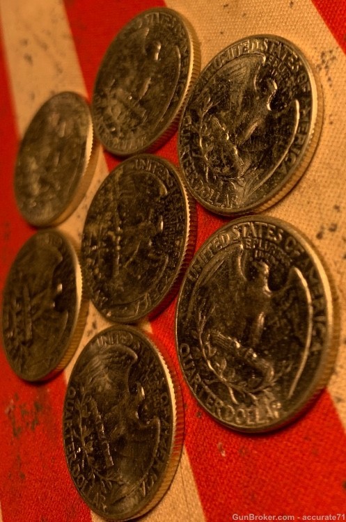 90% Silver Washington Quarters 7 Coin Lot Finer Grade-img-8