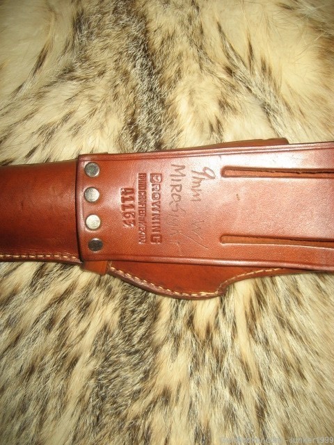 ORIGINAL BROWNING STAMPED FORM FIT HOLSTER HI-POWER 9MM "WOW" !!-img-3