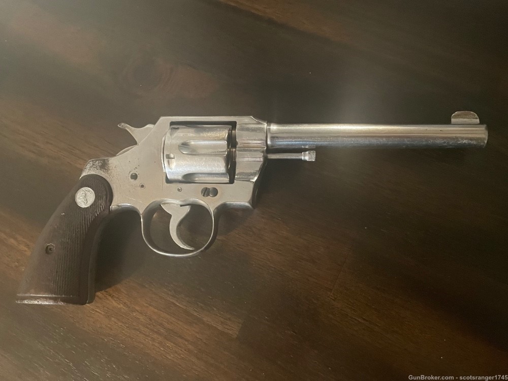 Colt Official Police 1934 Revolver Nickel 38 Special 5” Barrel I Trade-img-6