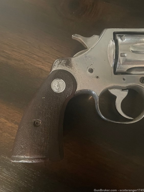 Colt Official Police 1934 Revolver Nickel 38 Special 5” Barrel I Trade-img-7